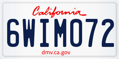 CA license plate 6WIM072