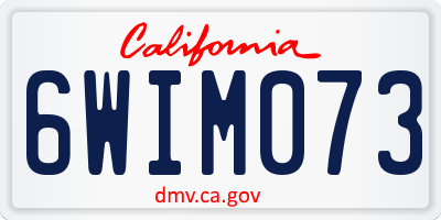 CA license plate 6WIM073