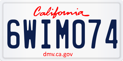 CA license plate 6WIM074