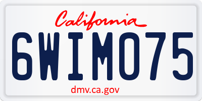 CA license plate 6WIM075