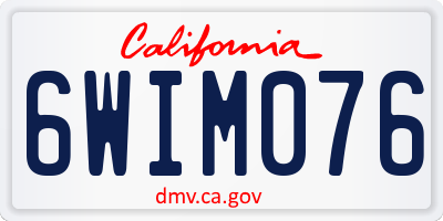 CA license plate 6WIM076