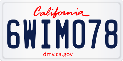 CA license plate 6WIM078