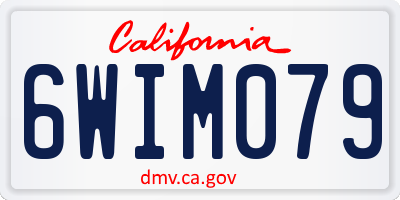 CA license plate 6WIM079
