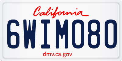 CA license plate 6WIM080