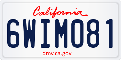 CA license plate 6WIM081