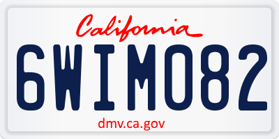 CA license plate 6WIM082