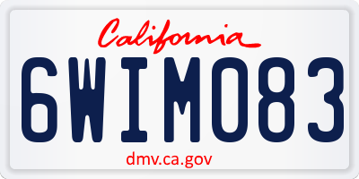 CA license plate 6WIM083