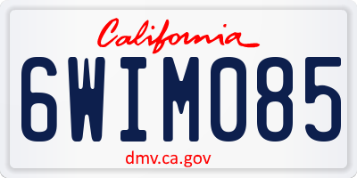 CA license plate 6WIM085