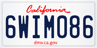 CA license plate 6WIM086