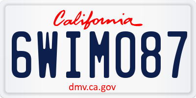 CA license plate 6WIM087