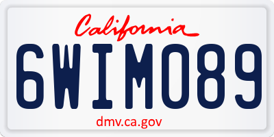 CA license plate 6WIM089