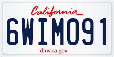 CA license plate 6WIM091