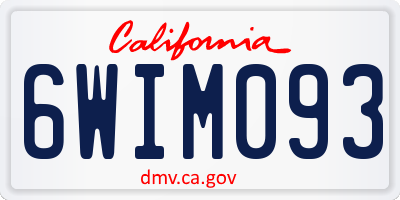 CA license plate 6WIM093