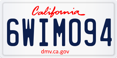 CA license plate 6WIM094