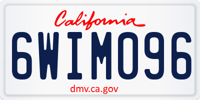 CA license plate 6WIM096
