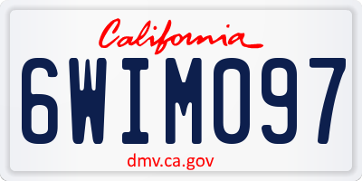 CA license plate 6WIM097