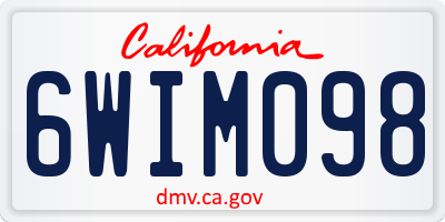 CA license plate 6WIM098