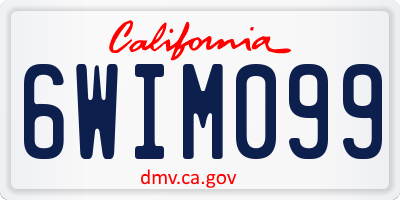 CA license plate 6WIM099