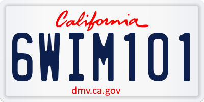 CA license plate 6WIM101