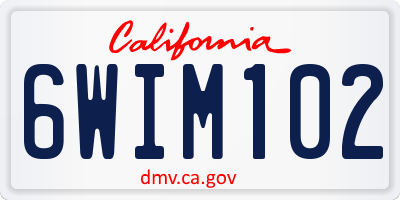 CA license plate 6WIM102