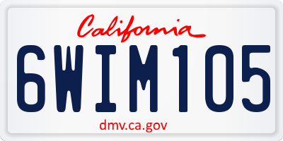 CA license plate 6WIM105