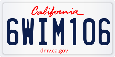 CA license plate 6WIM106