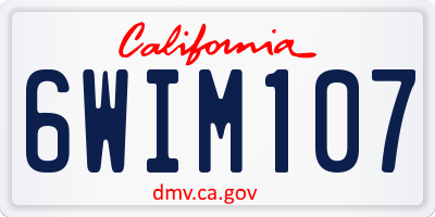 CA license plate 6WIM107