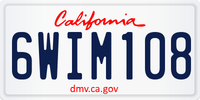 CA license plate 6WIM108