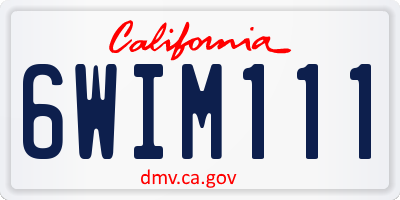 CA license plate 6WIM111