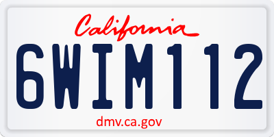 CA license plate 6WIM112