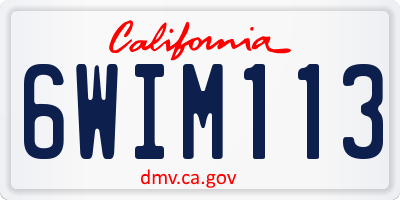 CA license plate 6WIM113
