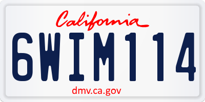 CA license plate 6WIM114