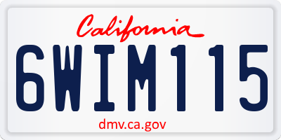 CA license plate 6WIM115