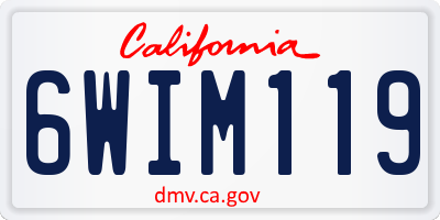 CA license plate 6WIM119