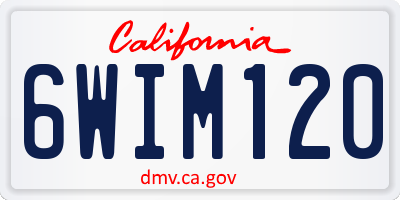 CA license plate 6WIM120