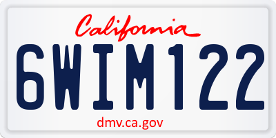 CA license plate 6WIM122
