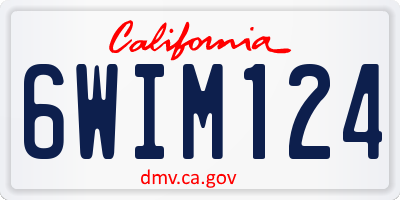 CA license plate 6WIM124