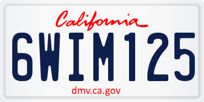 CA license plate 6WIM125