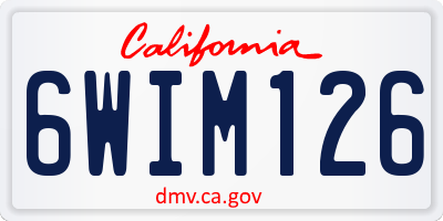 CA license plate 6WIM126