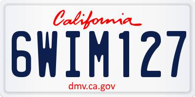 CA license plate 6WIM127