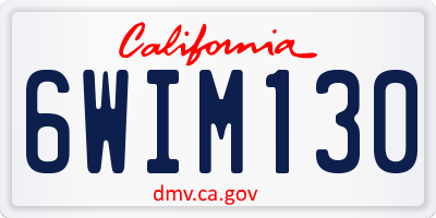 CA license plate 6WIM130