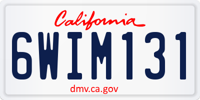 CA license plate 6WIM131