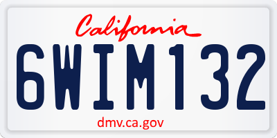 CA license plate 6WIM132