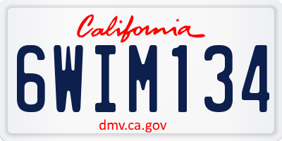 CA license plate 6WIM134