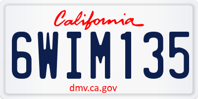 CA license plate 6WIM135