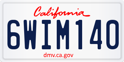 CA license plate 6WIM140