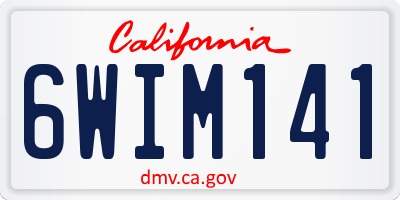 CA license plate 6WIM141