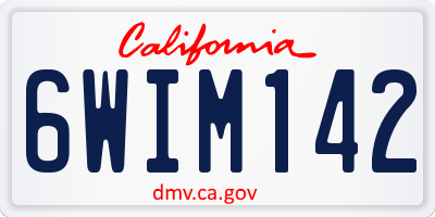 CA license plate 6WIM142