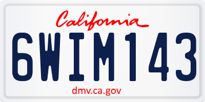 CA license plate 6WIM143