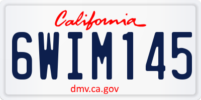 CA license plate 6WIM145